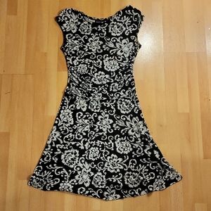 Enfocus Studio Black and White Floral Mini Dress